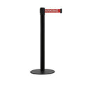 Retractable Belt Barrier Stanchion with Steel Base, Black Post, 7.5ft. Belt D90931