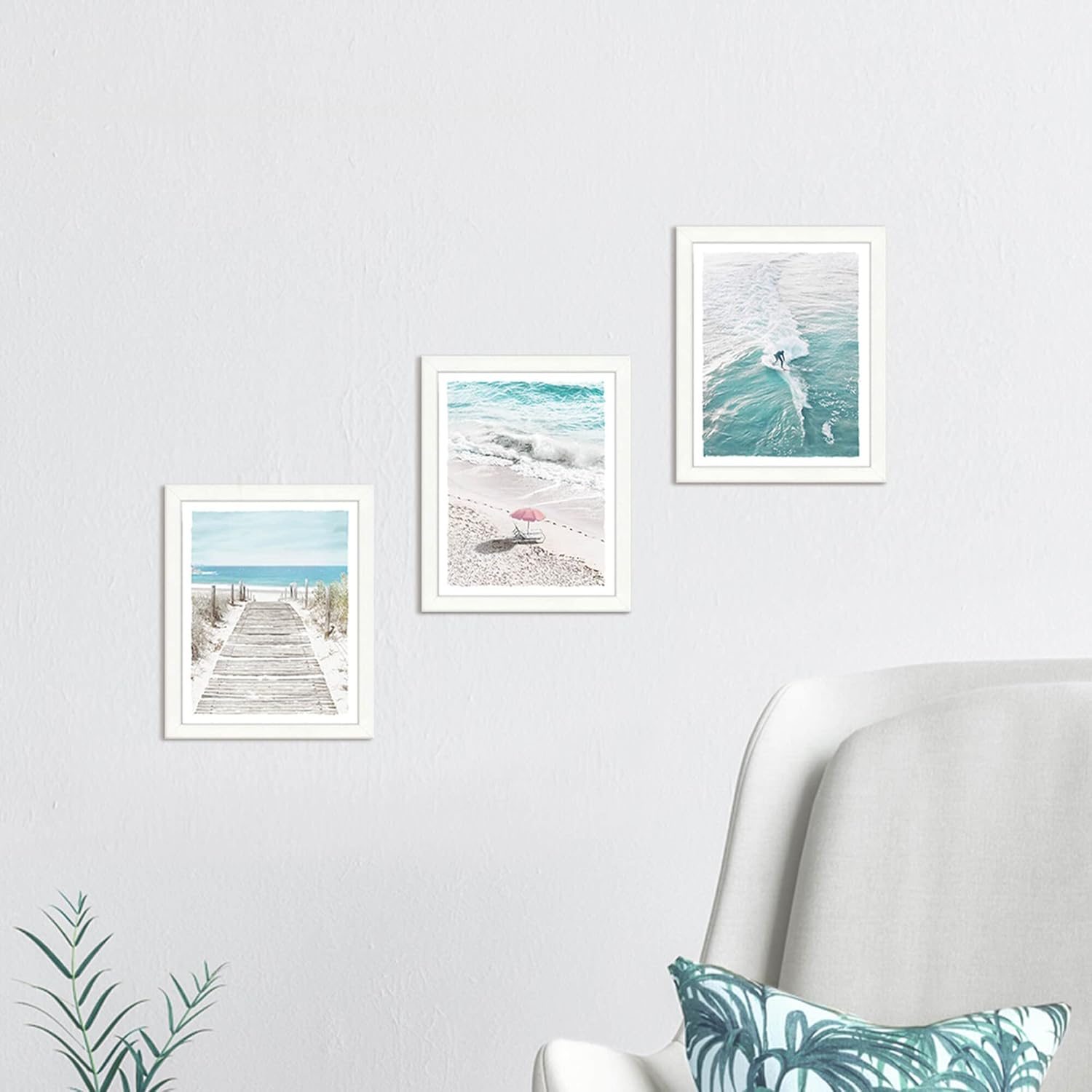 3 Piece Coastal Nautical Framed Wall Art Print D1155