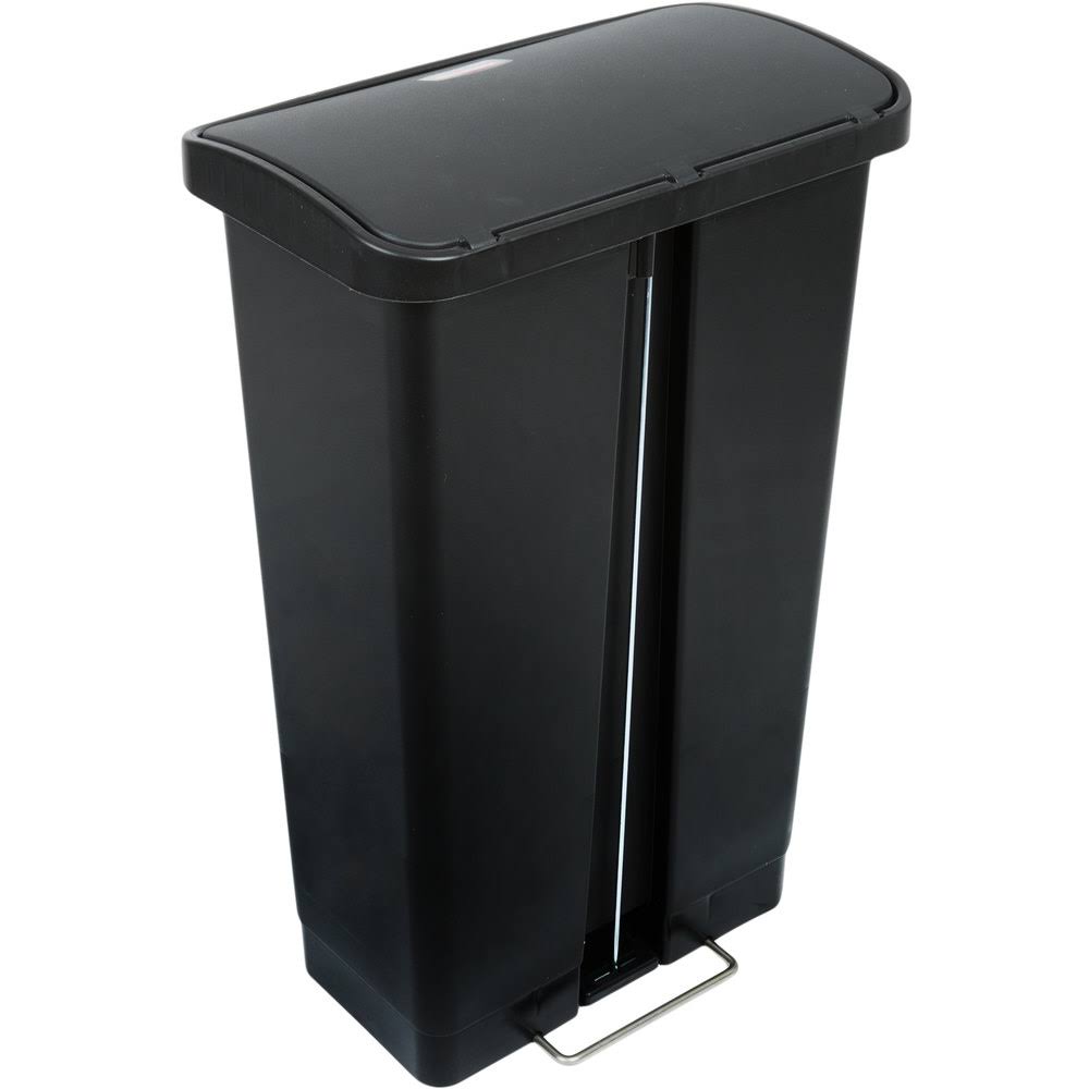 Black 13.2 Gal Plastic Step-On Trash Can L808