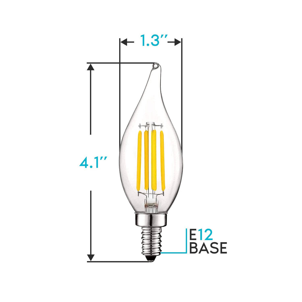 16 Pack 5w 550 Lumens 3000K Soft White Dimmable Flame Tip Clear Glass LED Bulb W740744