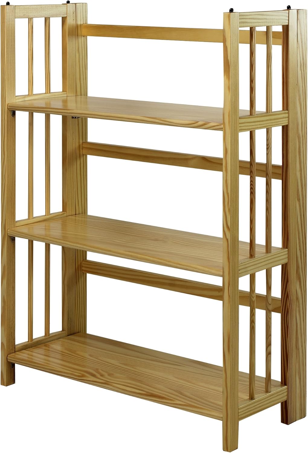 3-Shelf Folding Stackable Bookcase Natural O552499