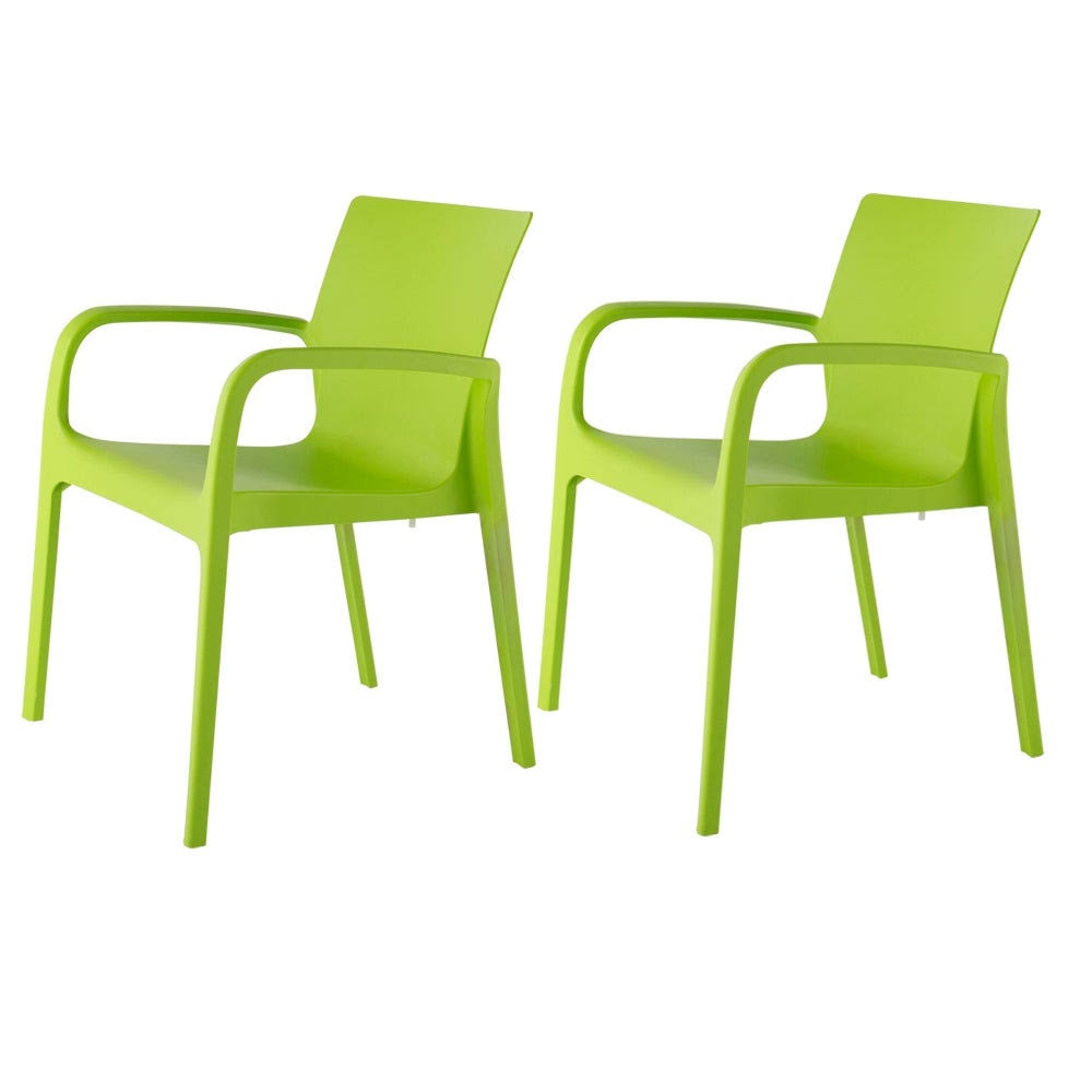 Green Stackable Dining Armchair, Set of 2 X486