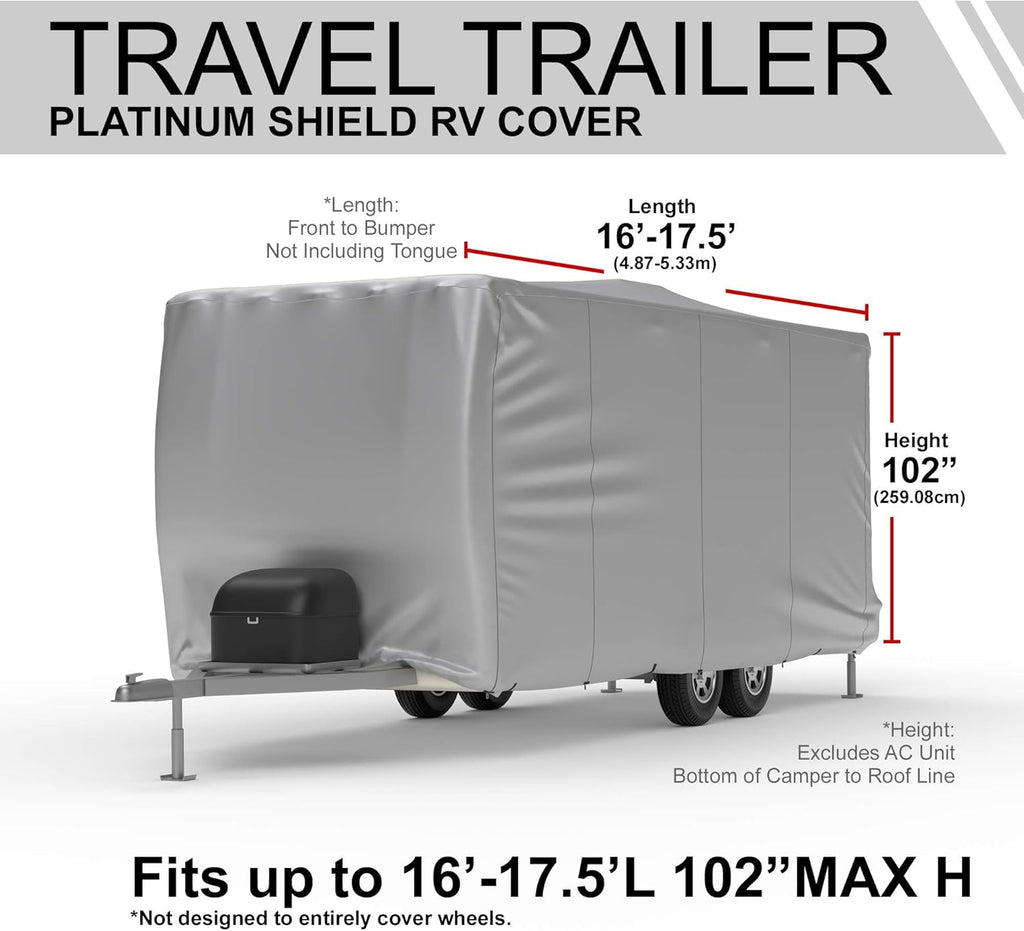 Weatherproof RV Cover with Fleece Lining, Cable Lock, Storage Bag & Wind Straps F433