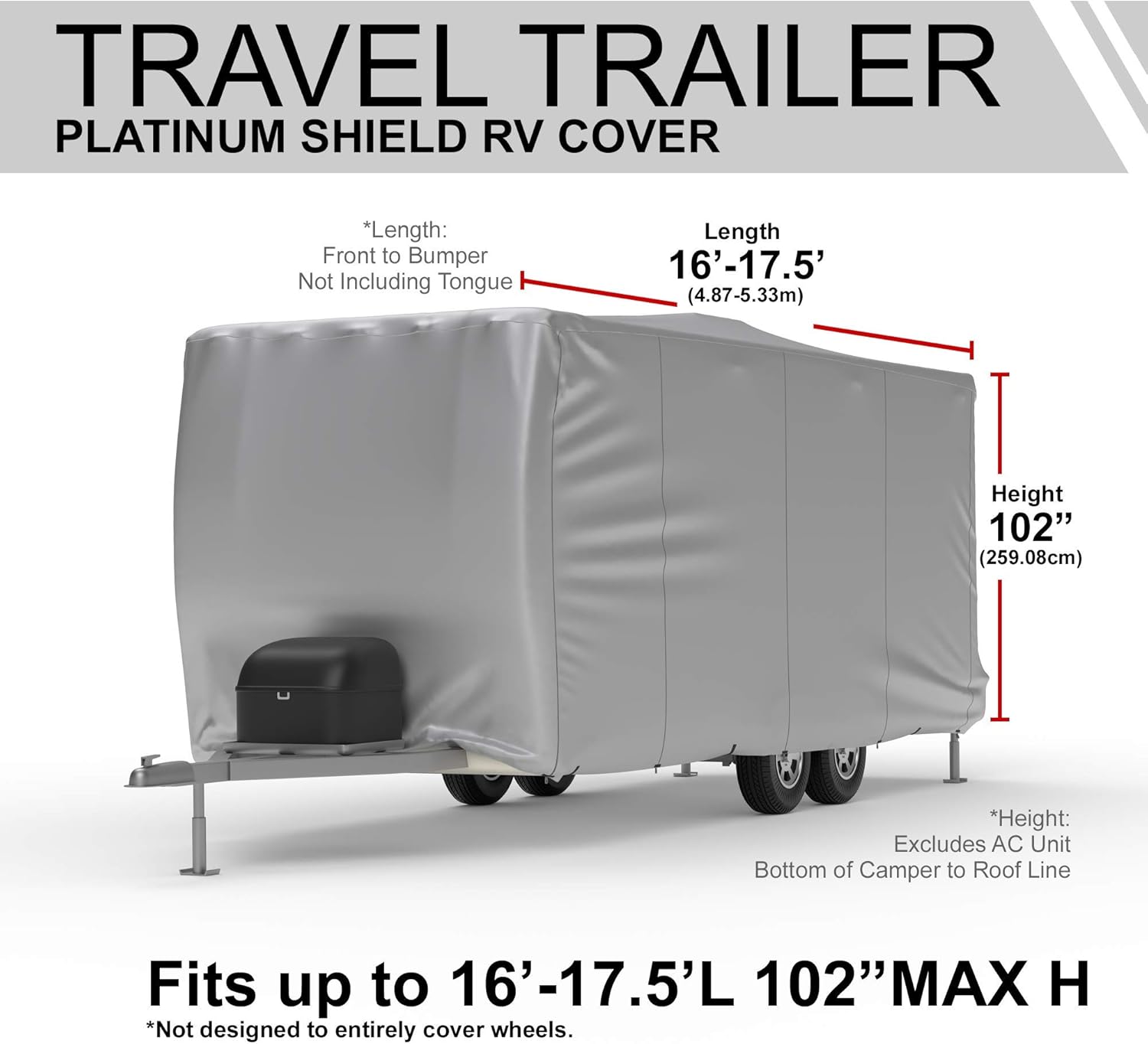 Weatherproof RV Cover with Fleece Lining, Cable Lock, Storage Bag & Wind Straps F433