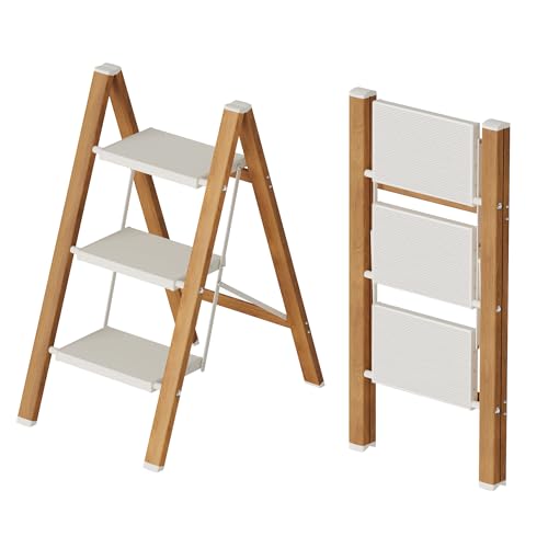 Lightweight Aluminum Folding Step Stool with Anti-Slip Pedals, 330 lbs Capacity F8321