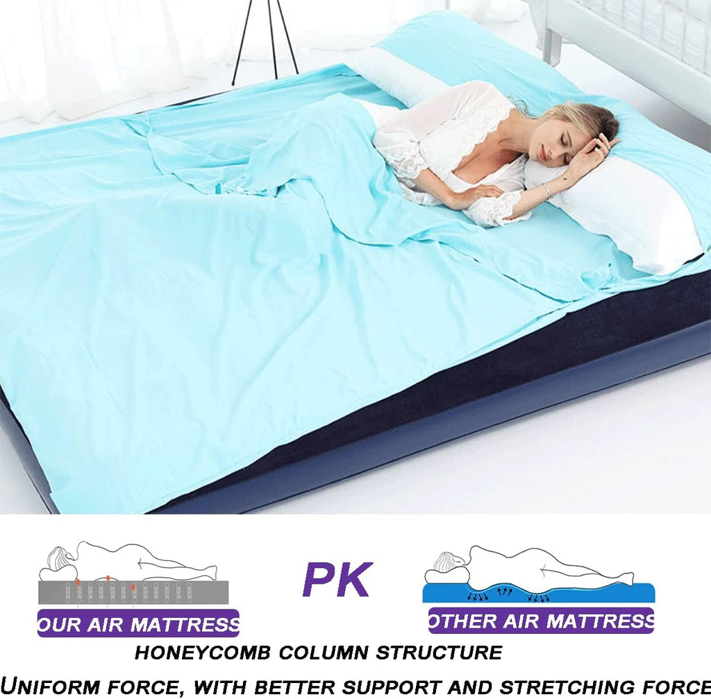 Full Size Air Mattress with Air Pump Inflatable Mattress with Flocking Surface Blow Up Mattress Air Bed Pack of 2 C38928