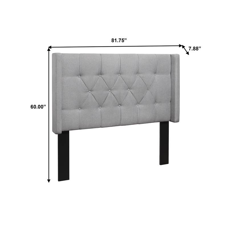 King Light Gray Linen Headboard Y7402