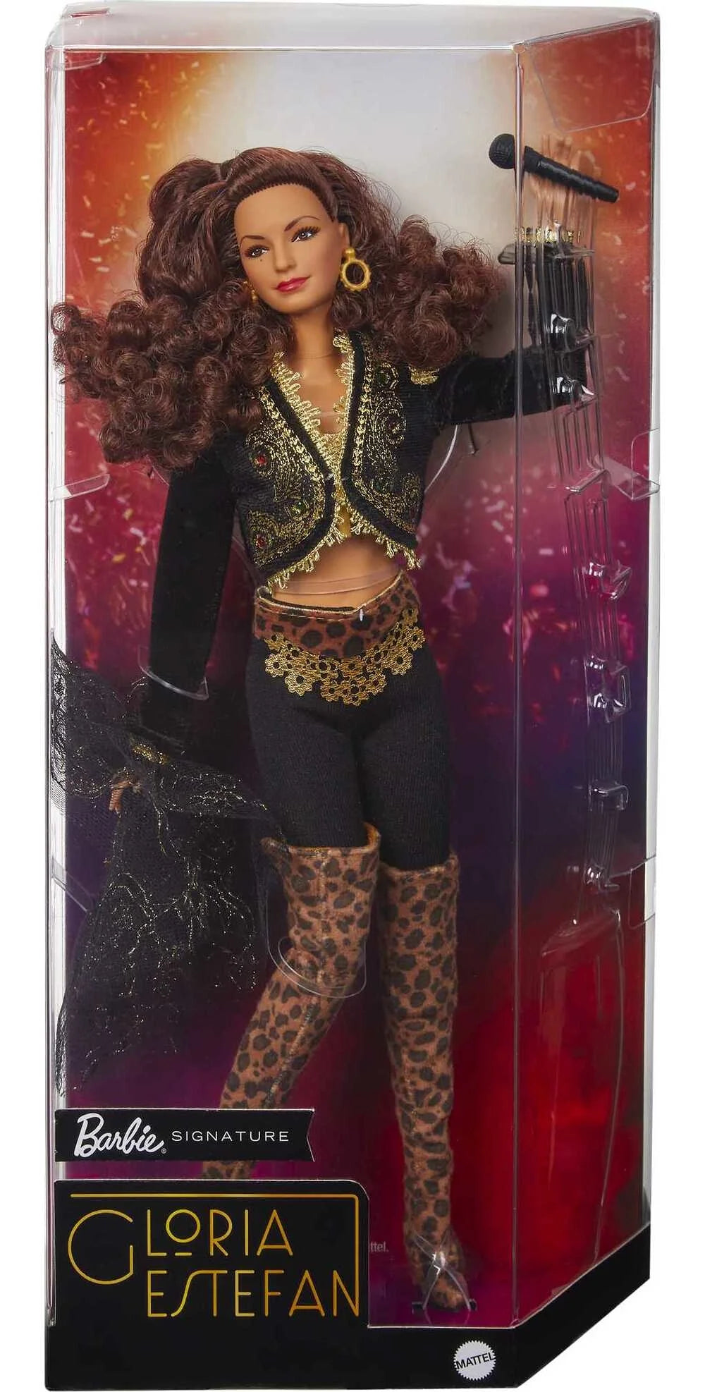 Collectible Doll with Golden Accessories Including Microphone G760428