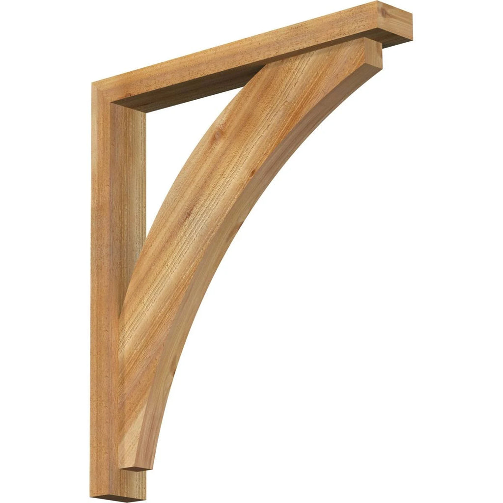 4x22W x 28x22D x 32x22H Rough Sawn Bracket with Offset Brace, Western Red Cedar S110