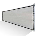 Grey Privacy Fence Screen HDPE Mesh Windscreen with Reinforced Grommets S665802
