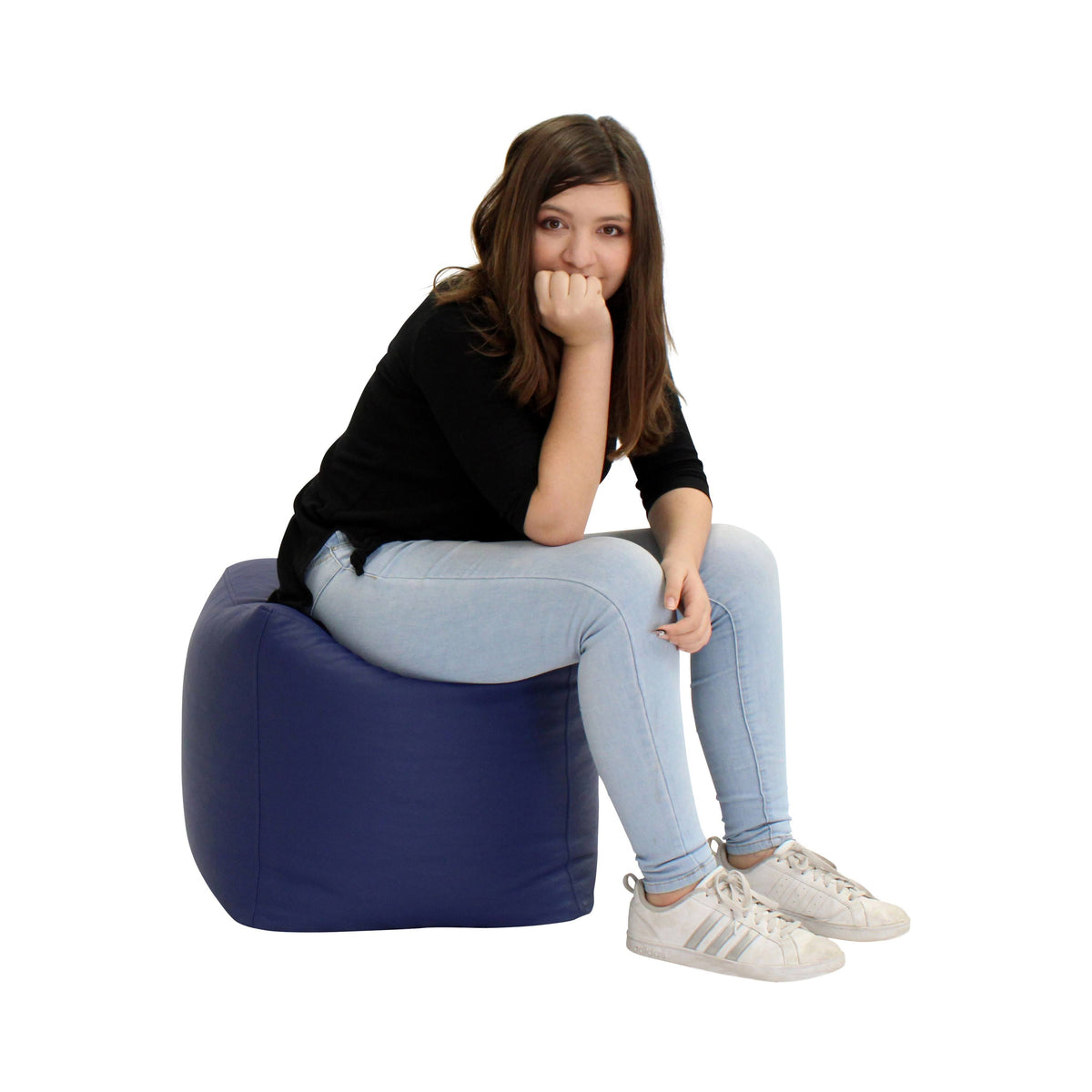 Raspberry Square Bean Bag Pouf V816677