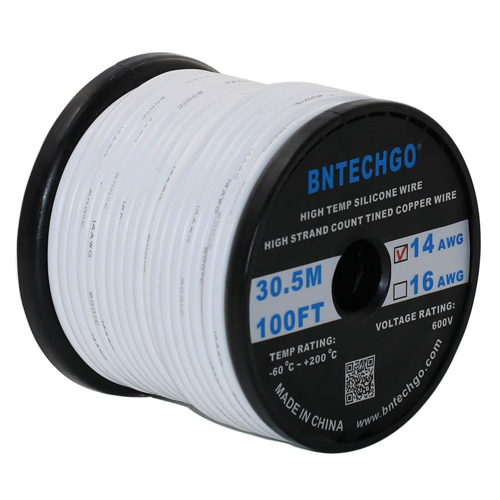 14 Gauge Silicone Wire Spool 200 ft Blue 14 AWG Stranded Tinned Copper Wire Pack of 2 N776