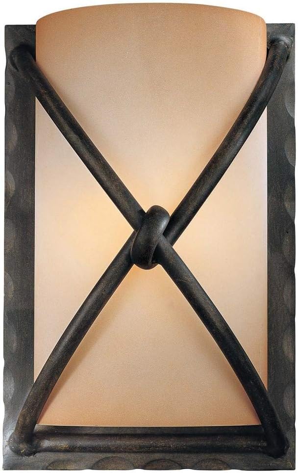 Bronze Finish Wall Sconce with Rustic Scavo Glass A64023