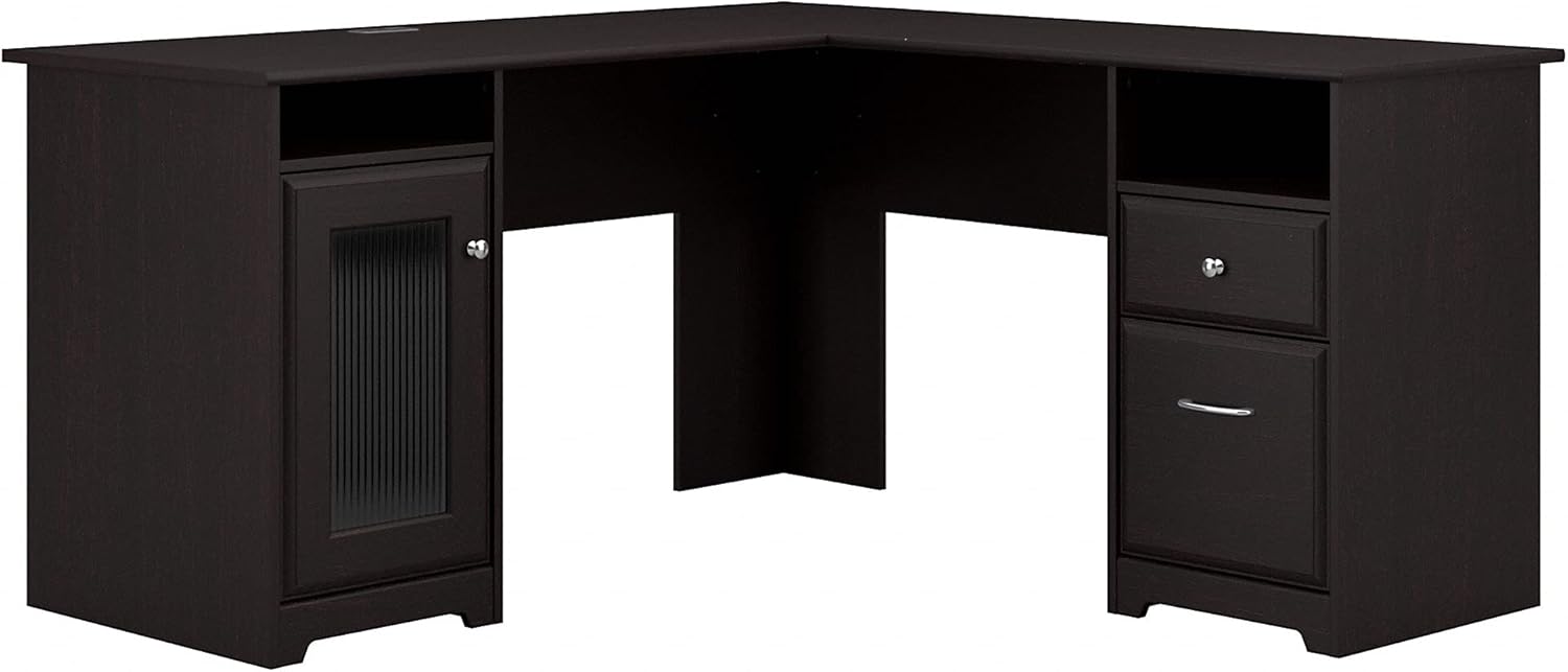 Heather Gray L Shaped Computer Desk T42305