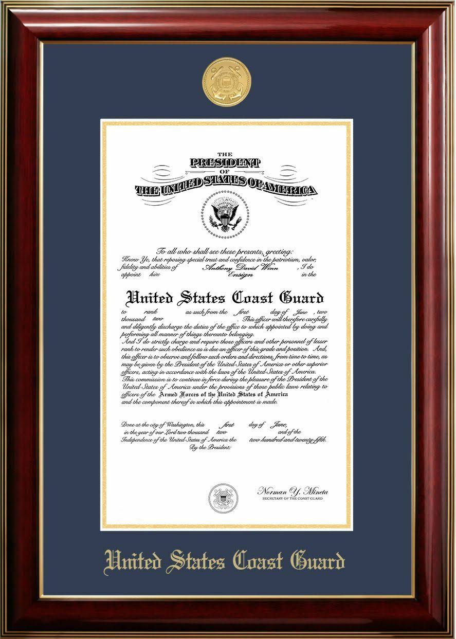 8x10 Mahogany Frame with Gold Medallion Q158