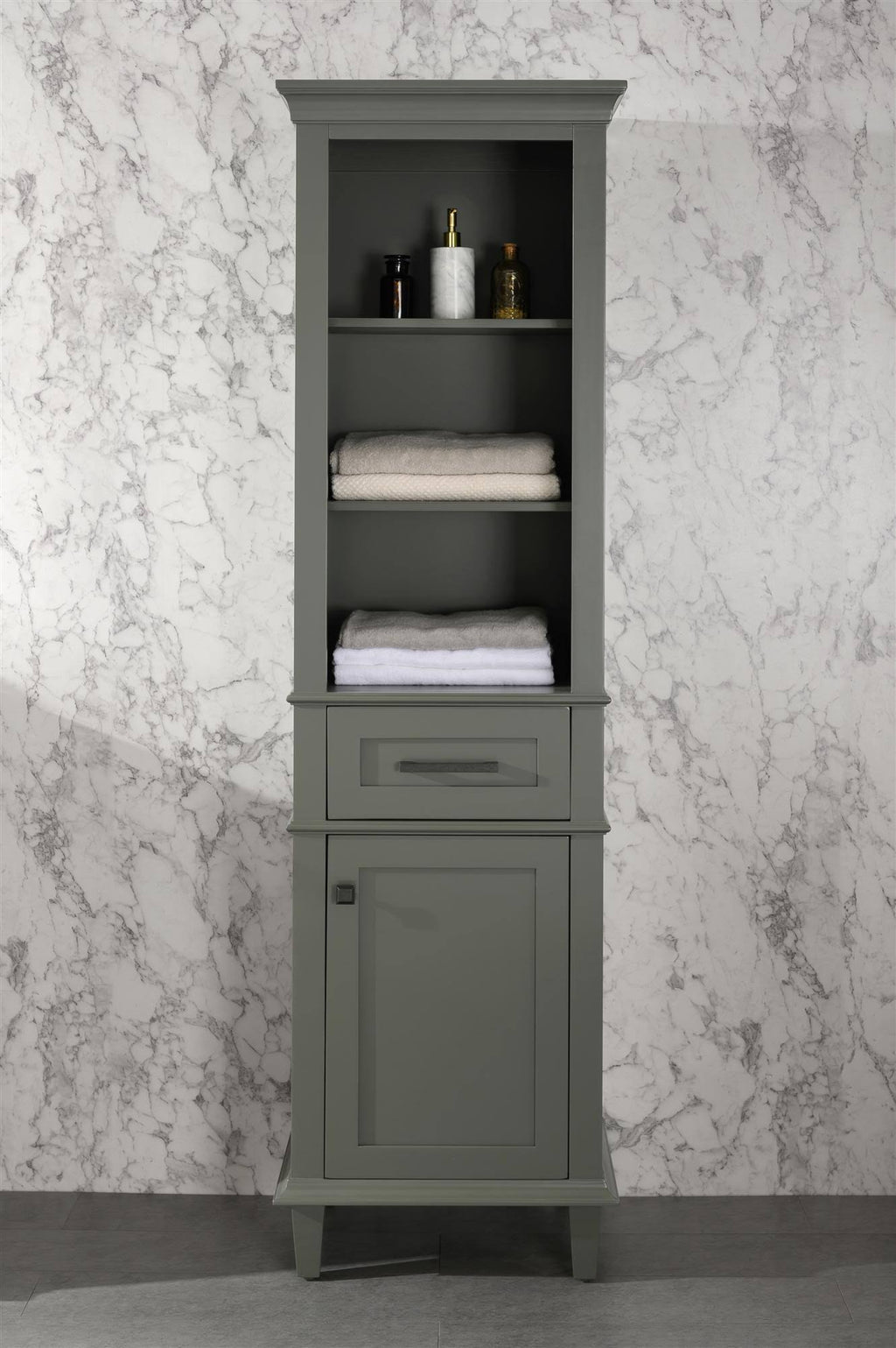 Pewter Green Linen Cabinet U7403