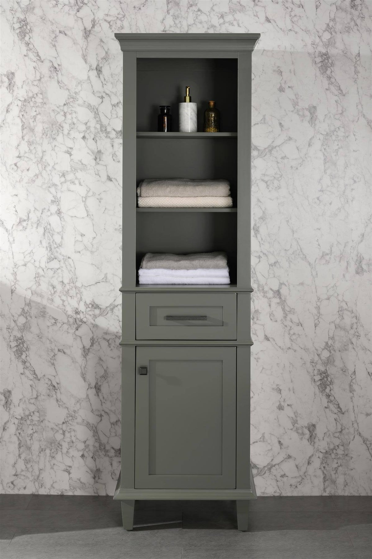 Pewter Green Linen Cabinet U7403