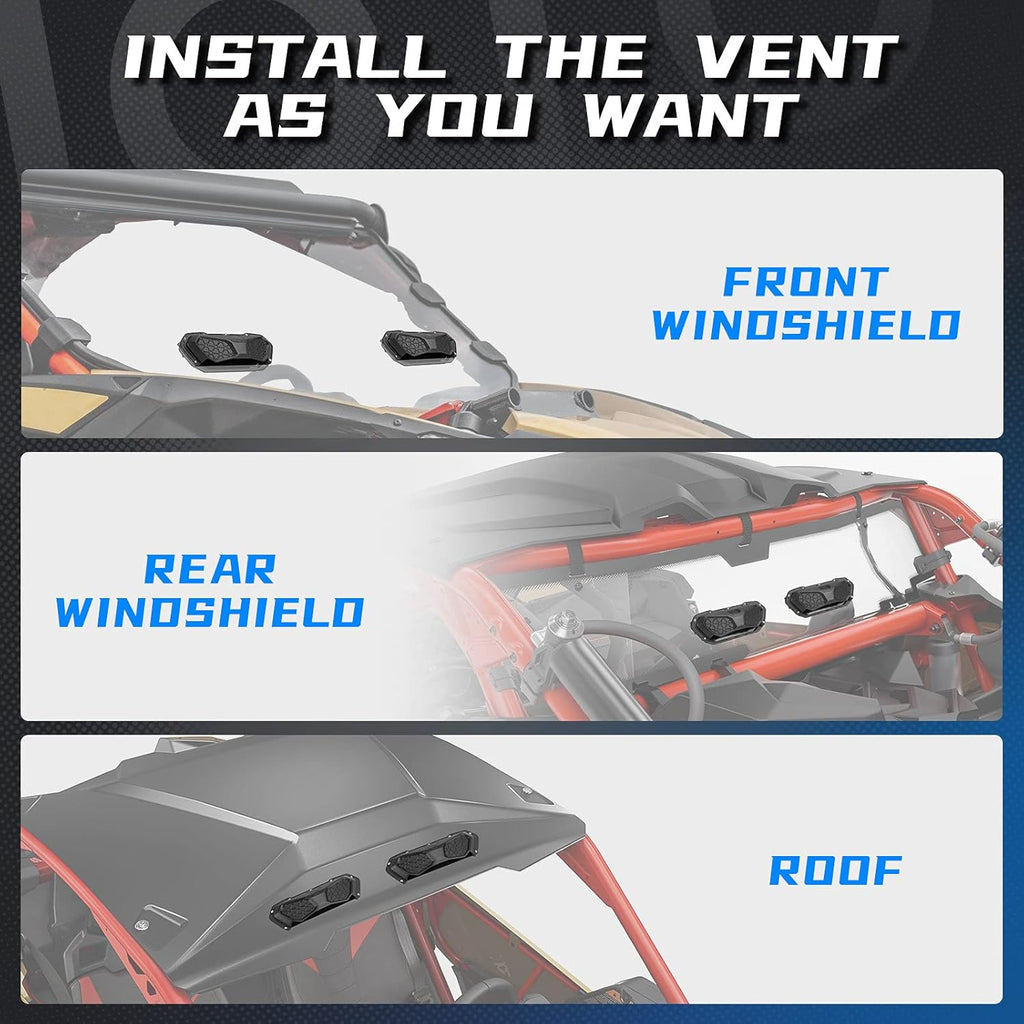 UTV Windshield Vent Kit for Polycarbonate Windshield (2 PCS) H86076