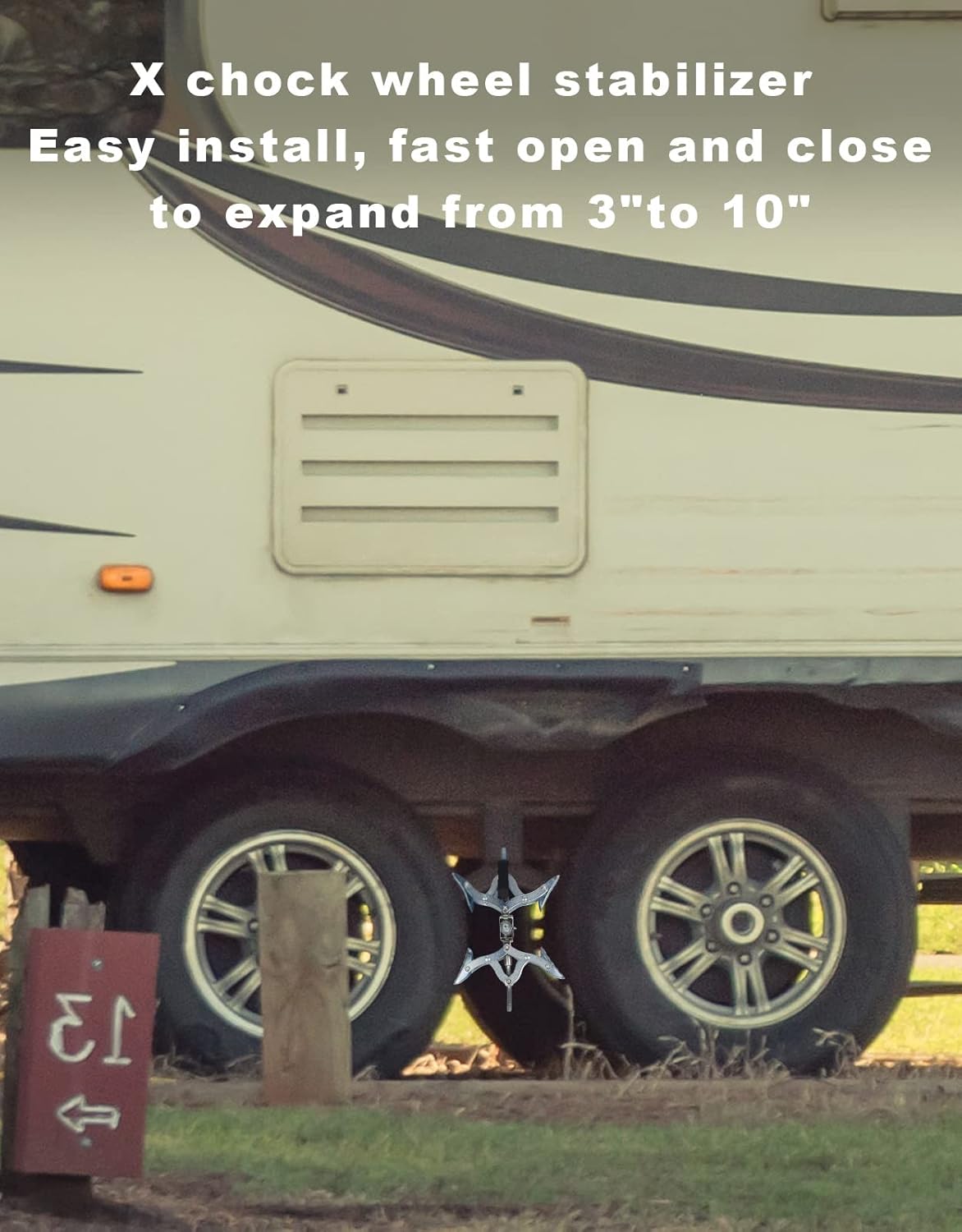 X-Shaped Wheel Chock Stabilizer for Travel Trailers, 2 set O875