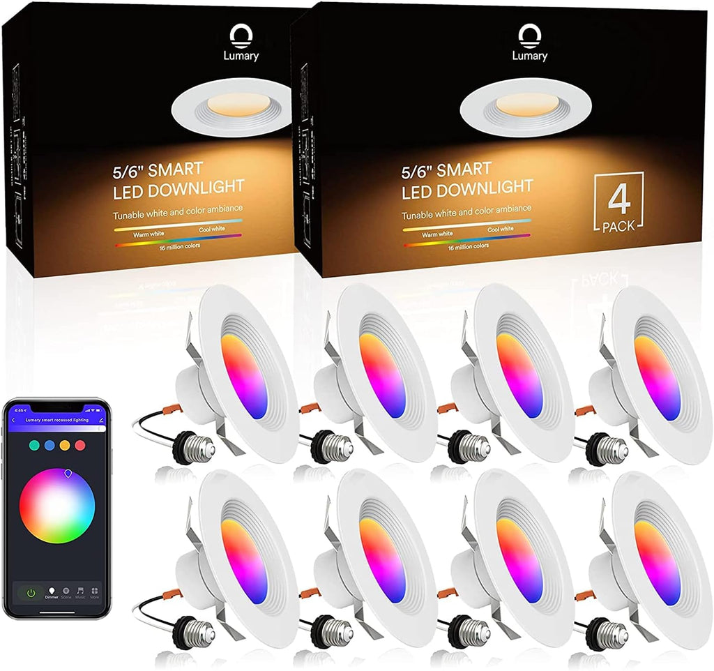 12PCS Dimmable 13W Smart LED Recessed Ceiling Lights L351164
