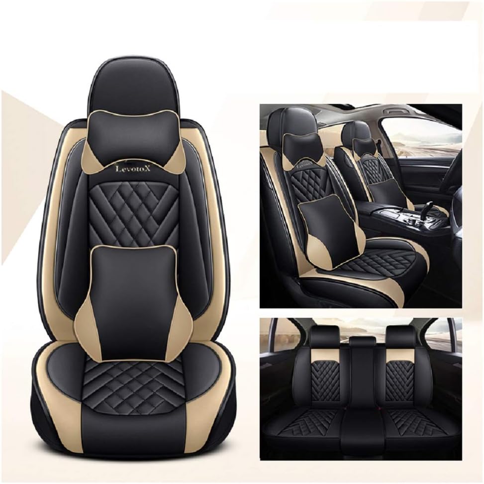 5 Seats Full Set Car Seat Covers (L-Red) F1375