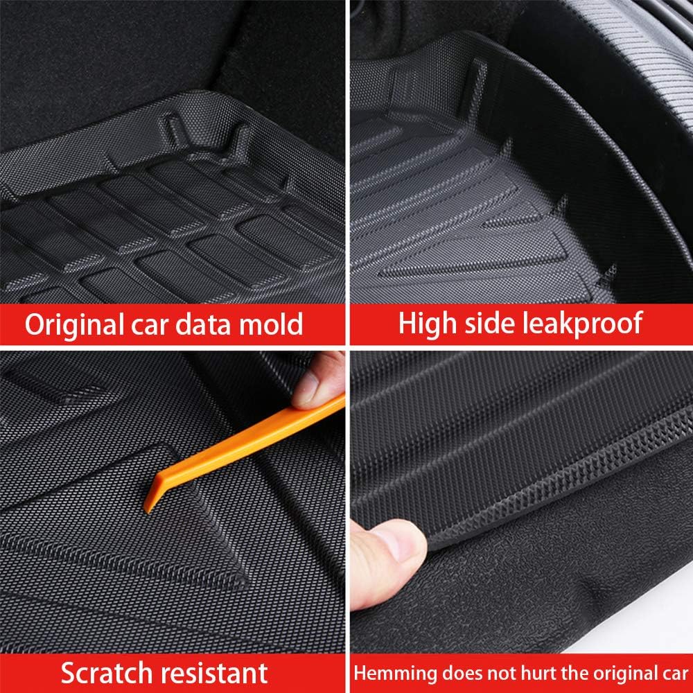 Black Pack of 2 Heavy Duty Rubber Trunk Liner Tray B476