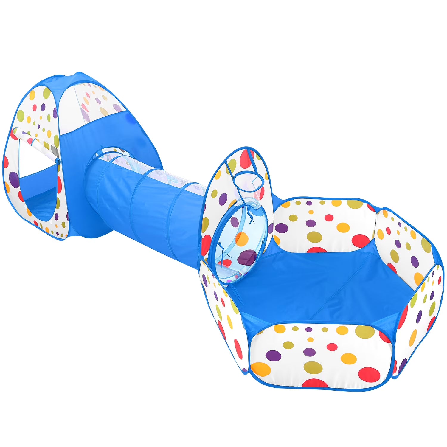 Blue Pop-up Play Tent with Crawl Tunnel Storage Bag J354283