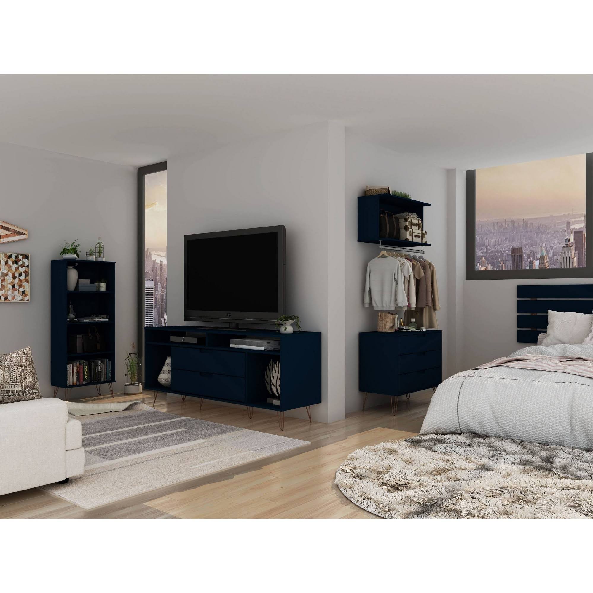 3-Piece Multi Size Bookcases in Midnight Blue N9534
