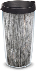 Gray Wood Grain Double Walled Insulated Tumbler Travel Cup, 16oz V150152