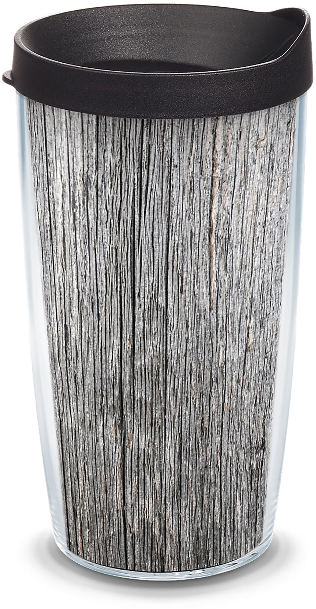 Gray Wood Grain Double Walled Insulated Tumbler Travel Cup, 16oz V150152