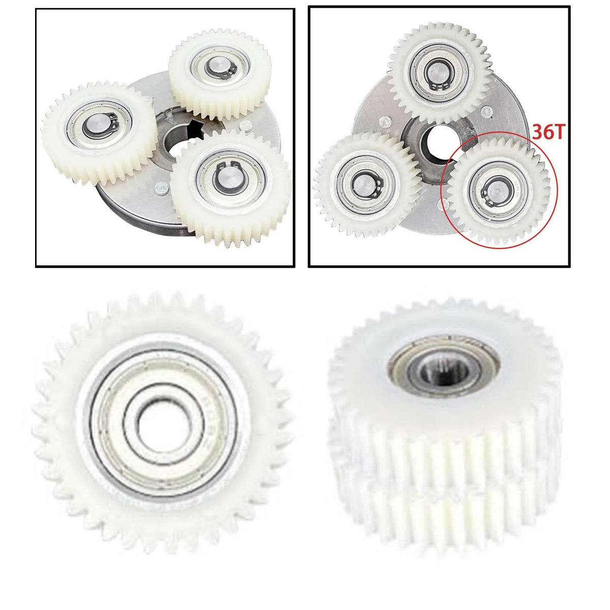 3pcs 6T Planetary Gears Set, Outer Diameter 37mm, Nylon K342