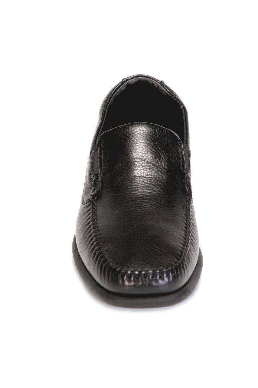 Black Waxed Leather Shoes B2715