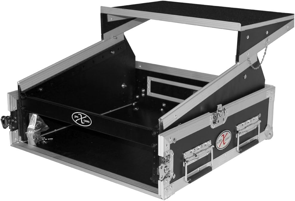 2 Space 10U Slant DJ Mixer Combo Rack with Sliding Laptop Shelf Q2977