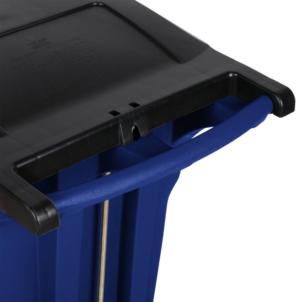 Blue Rectangular Rollout Trash Can R7016