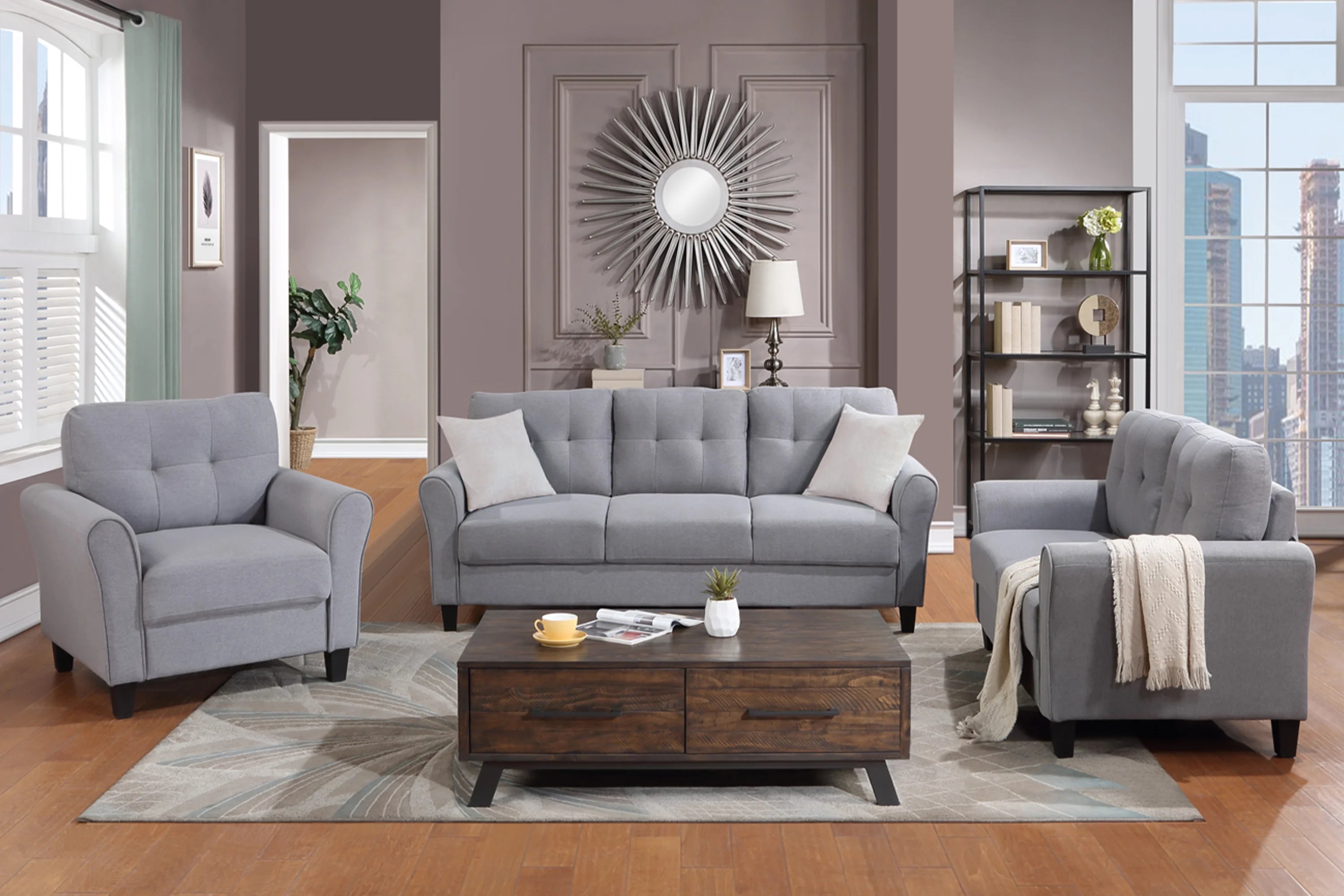 Linen Upholstered Sofa Set (1+2+3 Seat) K453