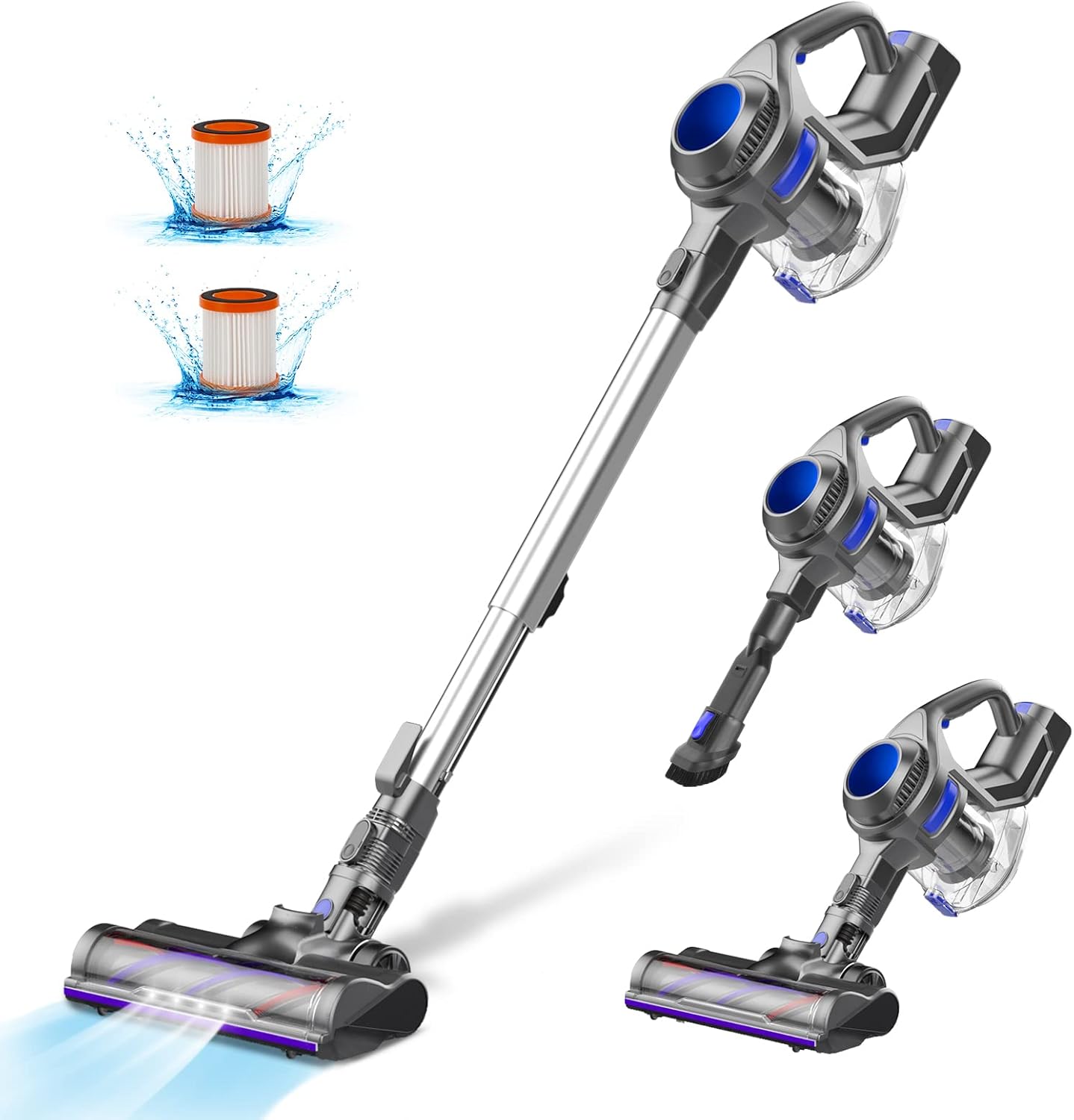 Cordless 4 in 1 Stick Vacuum Cleaner with Motorized LED Brush X725807