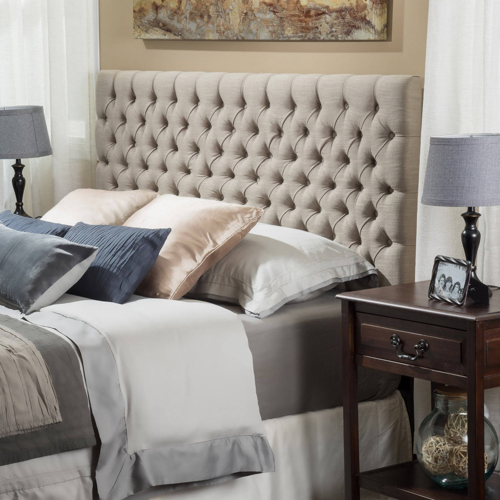 Light Beige Button Tufted Headboard King X230987