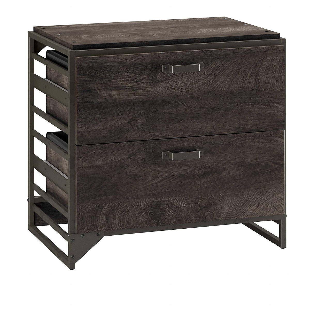 2 Drawer Lateral File Cabinet in Dark Gray Hickory G3233