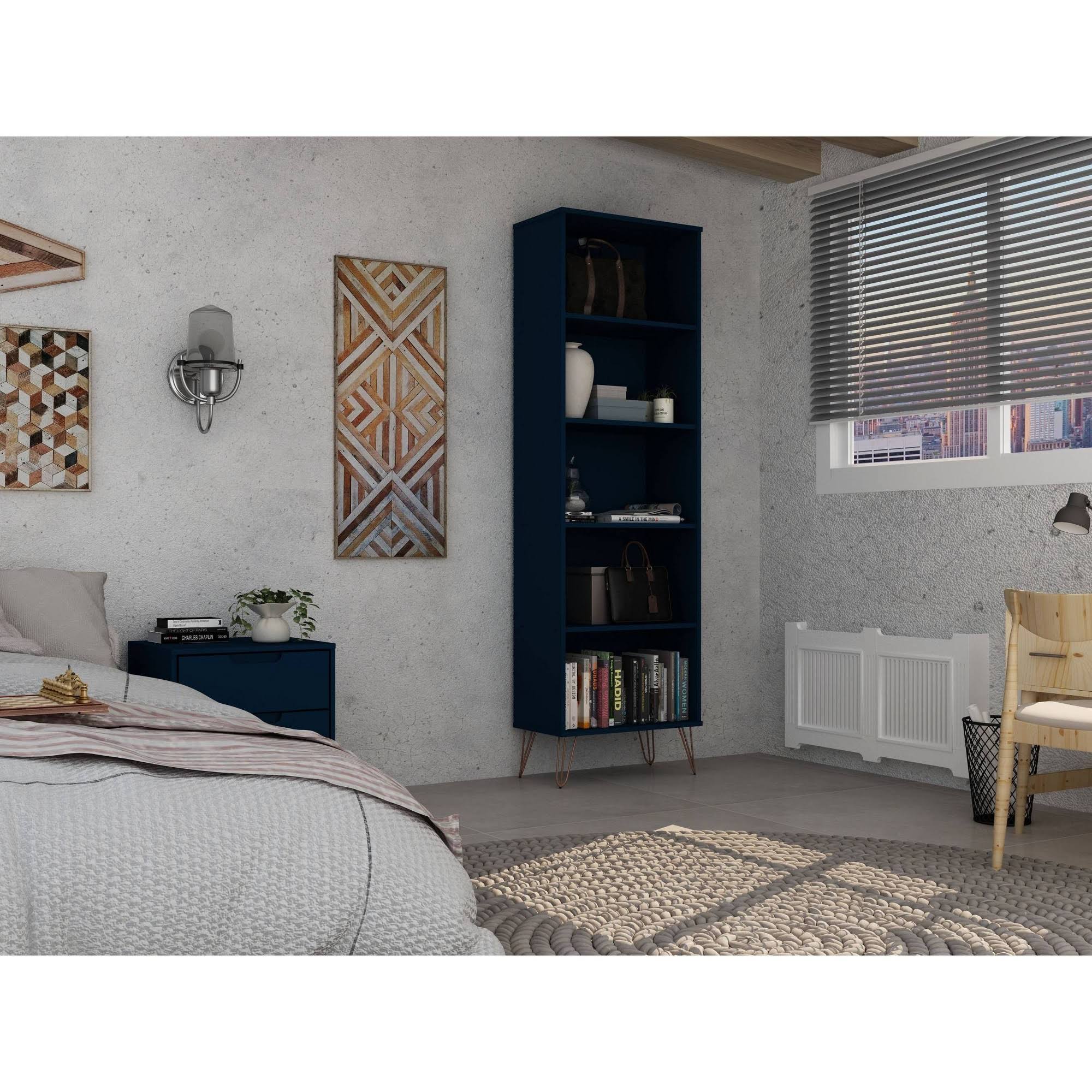 3-Piece Multi Size Bookcases in Midnight Blue N9534