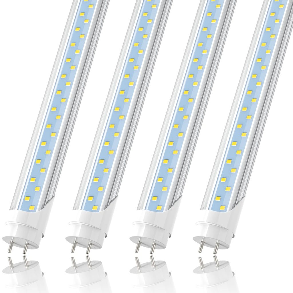T8 4ft LED Tube Light Bulbs, 28W 5000K, Dual-end Powered, 4-Pack U733