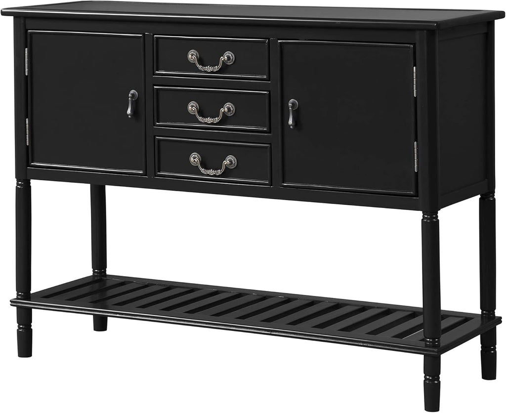 Solid Wood Console Table with 3 Drawers 2 Cabinet 1 Shelf M571