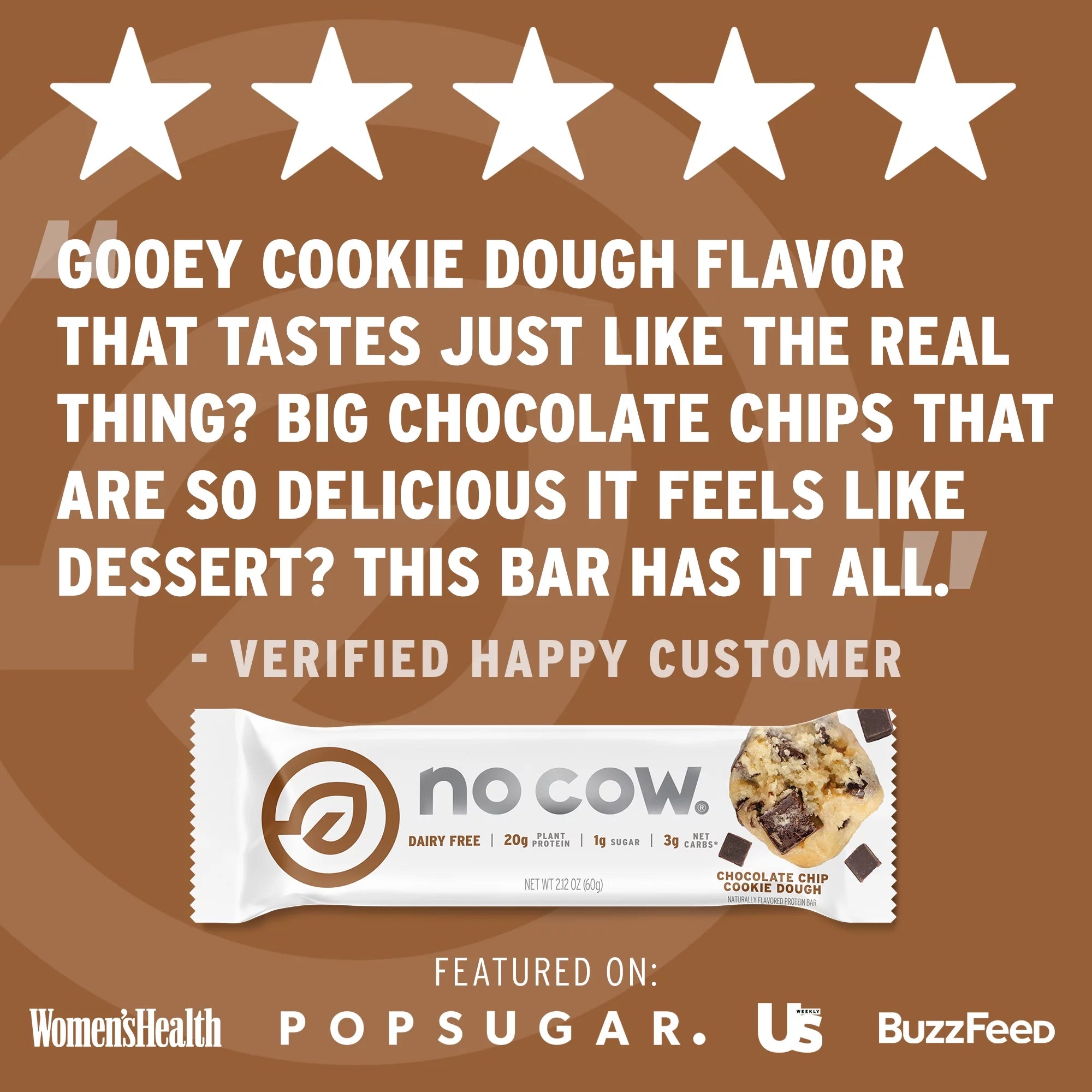 Chocolate Chip Cookie Dough Vegan Protein Bars, Box of 12 F230111