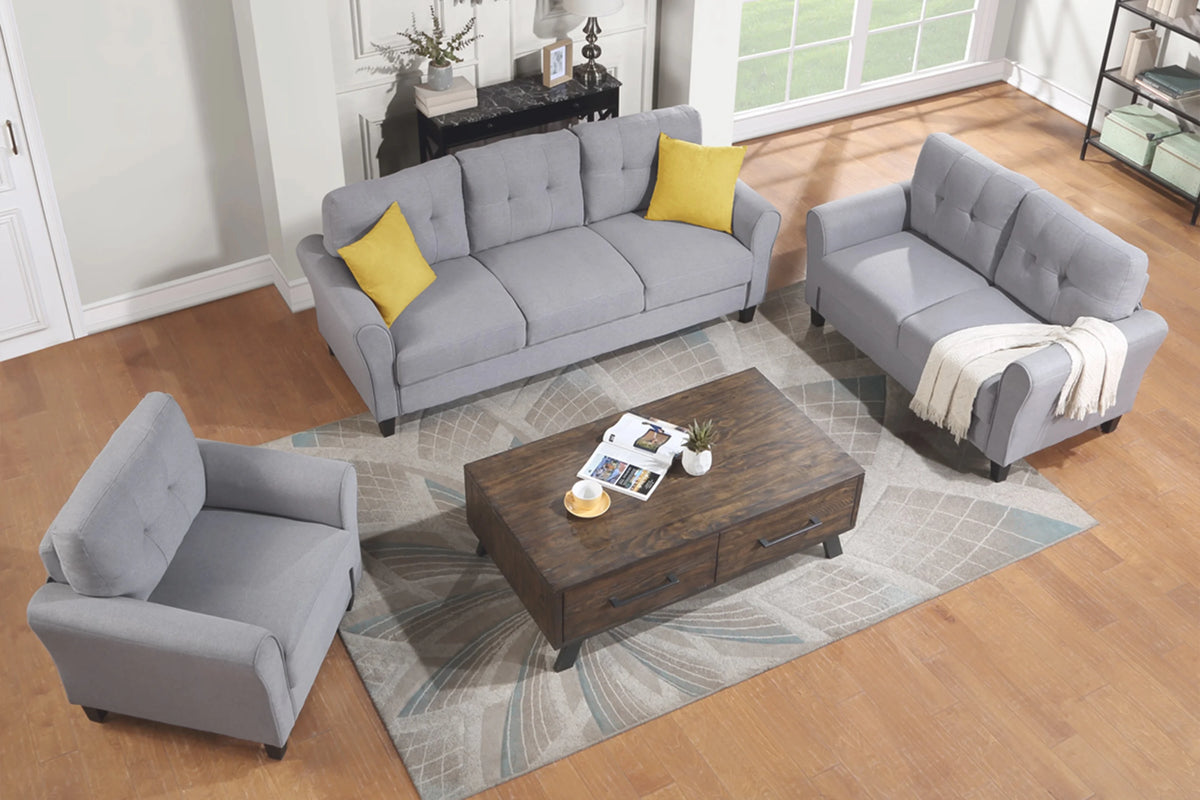 Linen Upholstered Sofa Set (1+2+3 Seat) K453