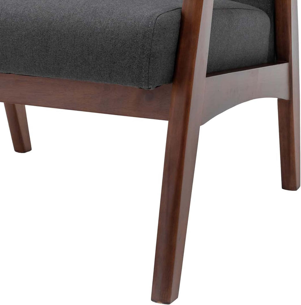 Accent Armchair and Ottoman Set, Dark Gray Fabric L47984