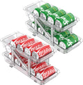 2 Pcs Clear Plastic Beverage Soda Can Organizer for Refrigerator V1482