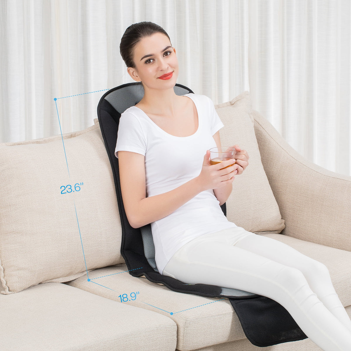 Car Seat Cushion with Back Massage O4319