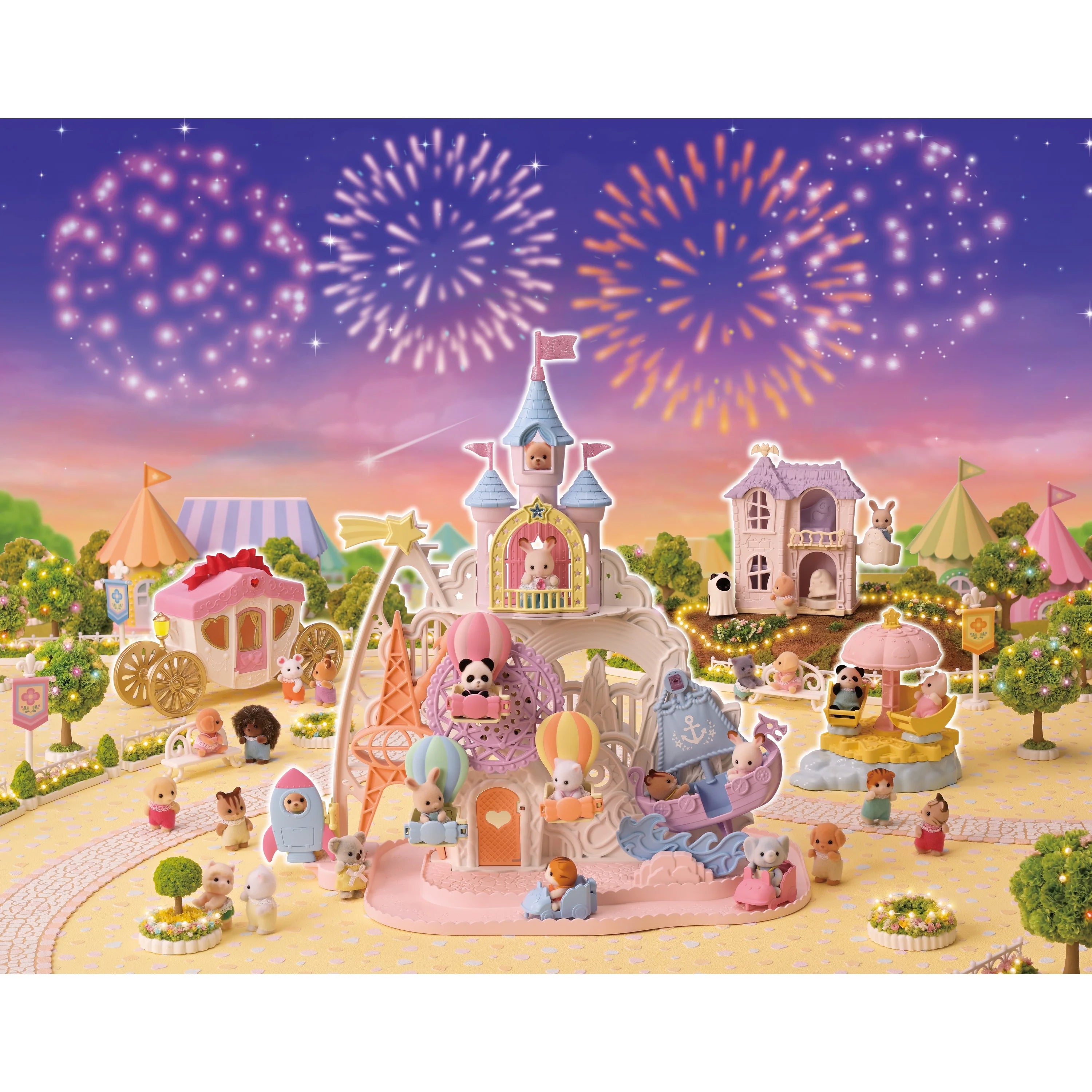 Baby Amusement Park Dollhouse Playset with 3 Doll Figures T45585