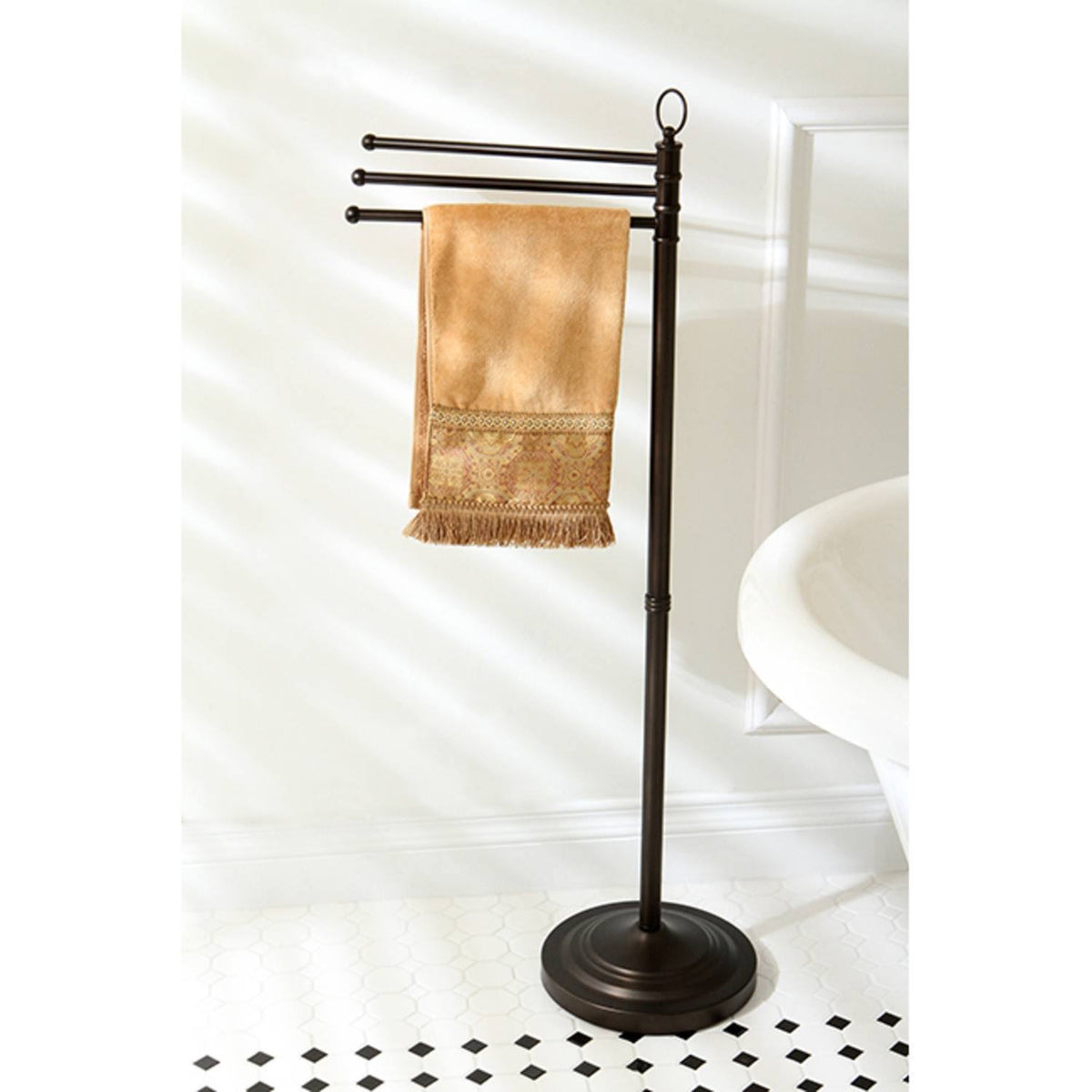 Oil Rubbed Bronze Freestanding Towel Rack S82449