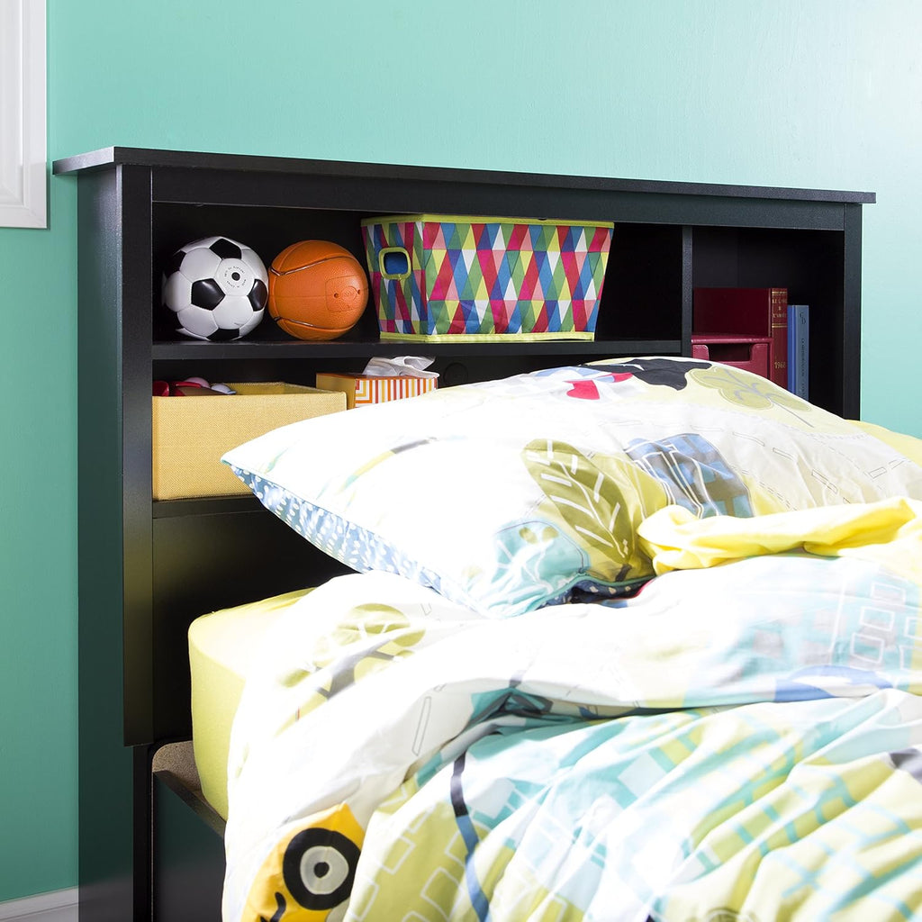 Pure Black Twin Bookcase Headboard Z4295