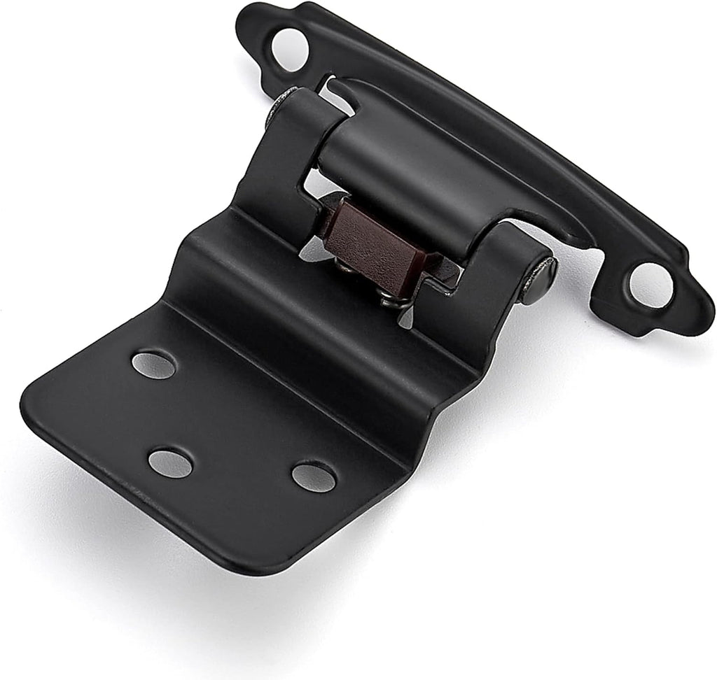 60 Packs Matte Black Self Closing Cabinet Hinges with Door Bumper K156